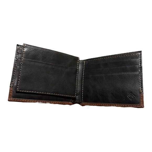 Columbia Men's Slimfold Leather Wallet Two Tone Brown - Picture 2 of 5